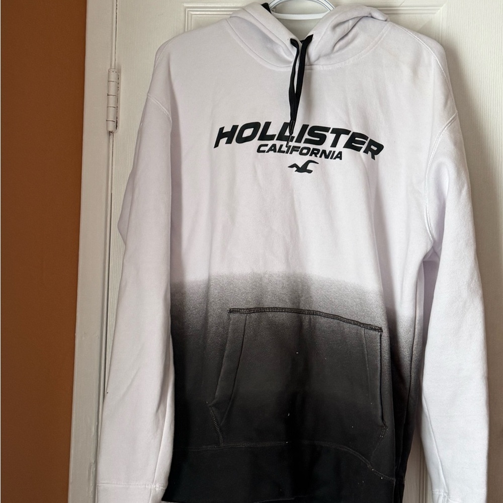 Hollister California Gradient Black and White Hoodie